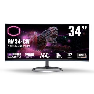 Cooler Master GM34-CW 34" UW-QHD Curved Ultra-Wide Gaming Monitor (2020)